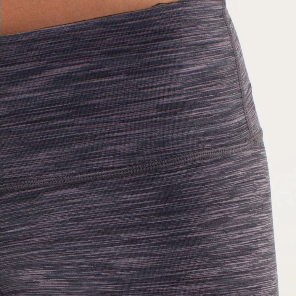 2012 Lululemon Wunder Under Crop Space Dye Black Coal Size 4 High Rise